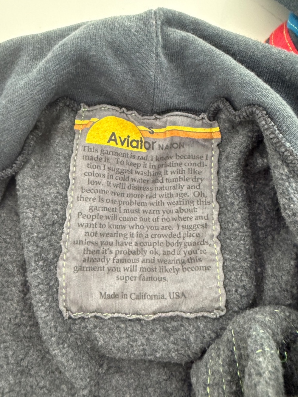 Aviator Nation Grey 5 Strip Full Zip Hoodie with Matching Sweatpants S - Picture 5 of 9